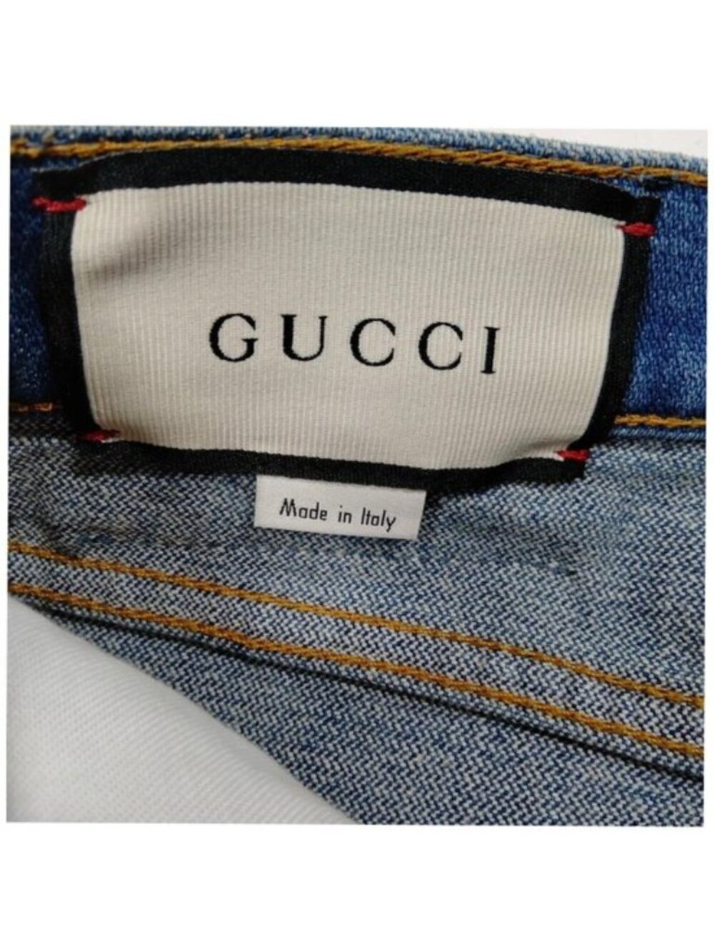 Authentic Gucci Blue Denim Flared Jeans Luxury Designer - Picture 8 of 10